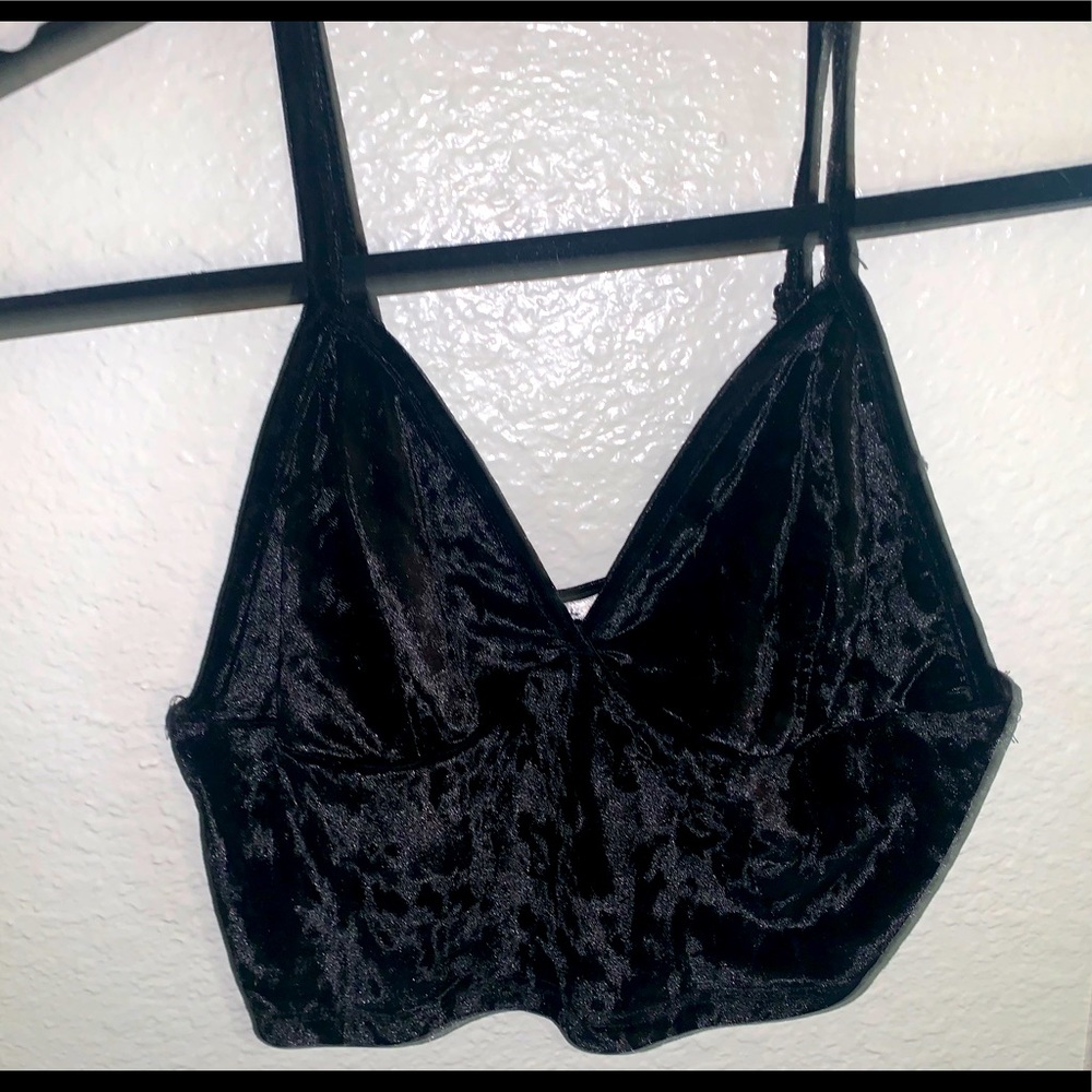 Black velvet cami top